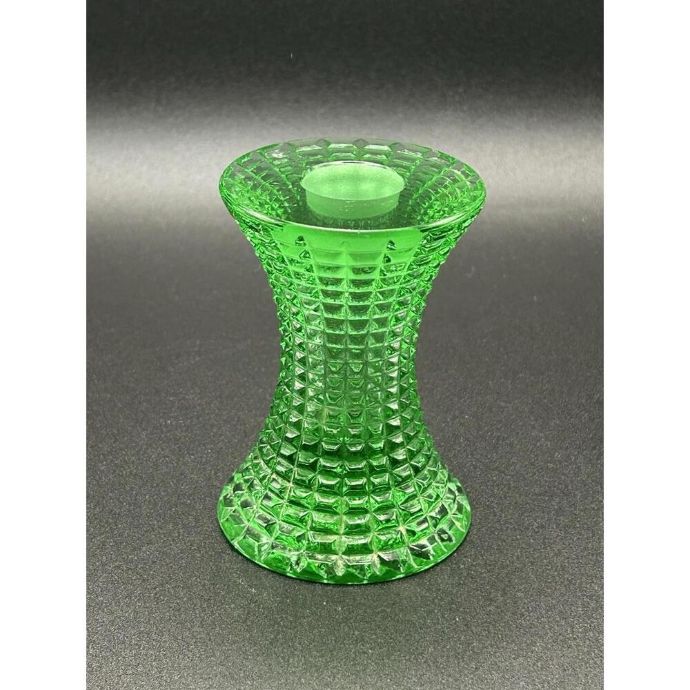 Vintage Rosenthal Polaris Crystal Green Candlestick Candle Holder 1960’s